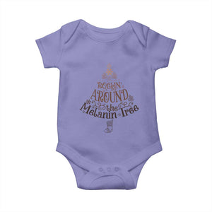 Christmas African American Baby Onesie Rockin' Around The Melanin Tree Xmas TS11 Violet Print Your Wear