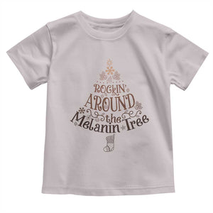 Christmas African American Baby Shirt Rockin' Around The Melanin Tree Xmas TS11 Ice Gray Print Your Wear
