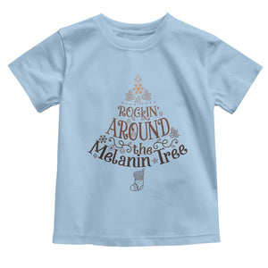 Christmas African American Baby Shirt Rockin' Around The Melanin Tree Xmas TS11 Light Blue Print Your Wear