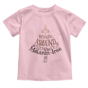 Christmas African American Baby Shirt Rockin' Around The Melanin Tree Xmas TS11 Light Pink Print Your Wear
