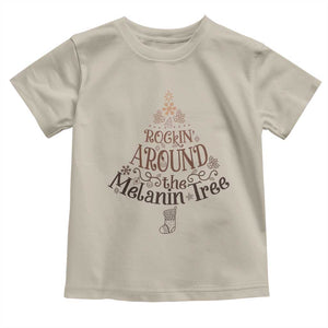 Christmas African American Baby Shirt Rockin' Around The Melanin Tree Xmas TS11 Sand Print Your Wear