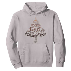 Christmas African American Hoodie Rockin' Around The Melanin Tree Xmas TS11 Ice Gray Print Your Wear