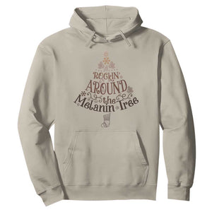 Christmas African American Hoodie Rockin' Around The Melanin Tree Xmas TS11 Sand Print Your Wear