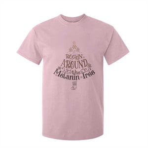 Christmas African American T Shirt For Kid Rockin' Around The Melanin Tree Xmas TS11 Light Pink Print Your Wear