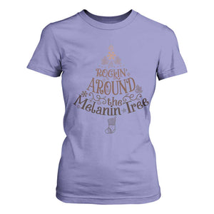 Christmas African American T Shirt For Women Rockin' Around The Melanin Tree Xmas TS11 Violet Print Your Wear