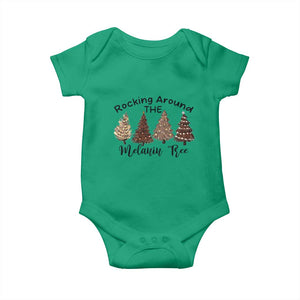 Christmas African American Baby Onesie Rocking Around The Melanin Tree Xmas Tree TS11 Irish Green Print Your Wear