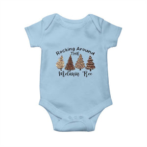 Christmas African American Baby Onesie Rocking Around The Melanin Tree Xmas Tree TS11 Light Blue Print Your Wear