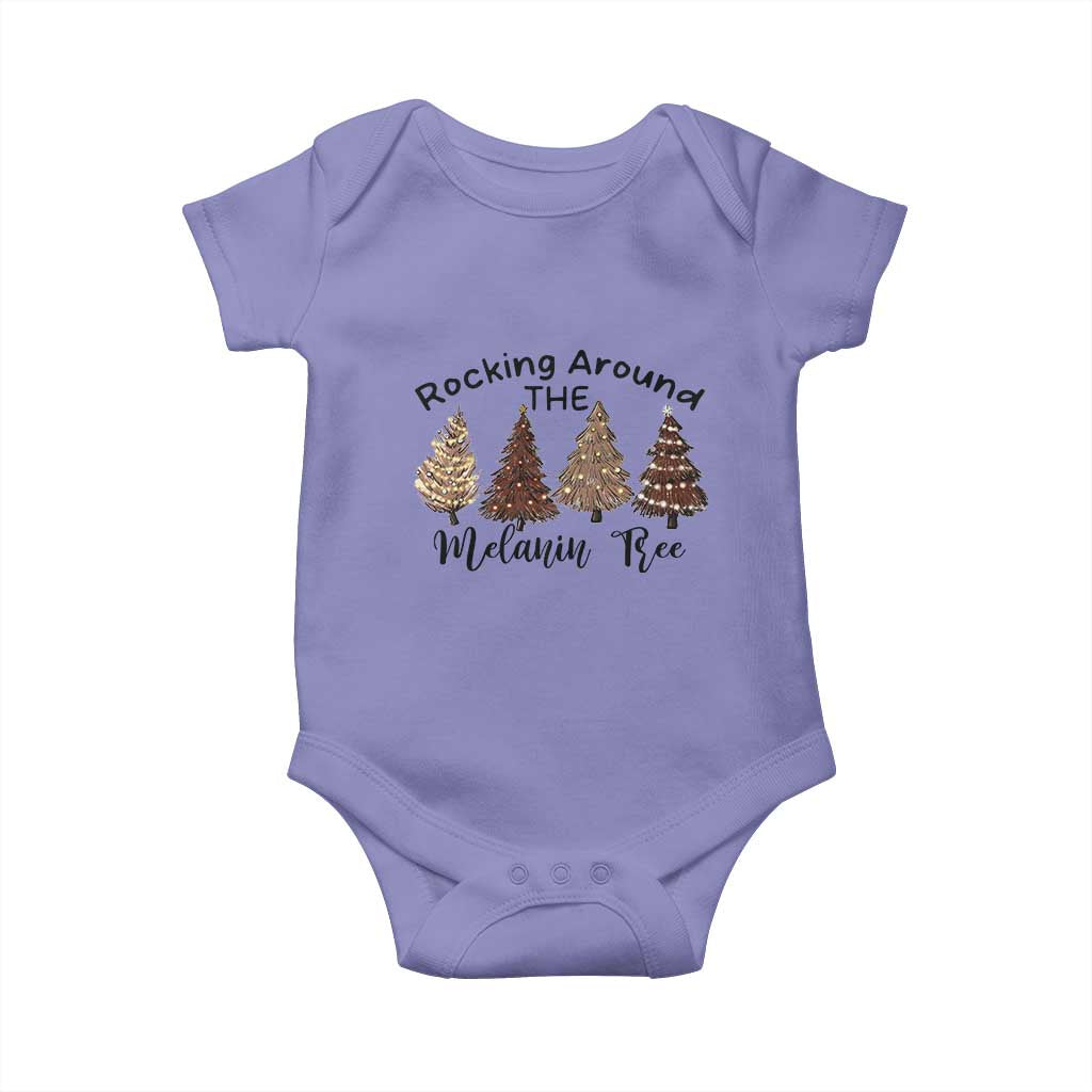 Christmas African American Baby Onesie Rocking Around The Melanin Tree Xmas Tree TS11 Violet Print Your Wear