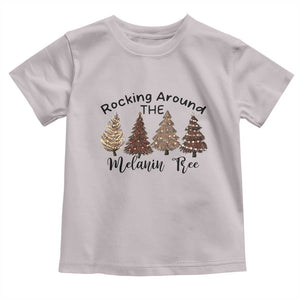 Christmas African American Baby Shirt Rocking Around The Melanin Tree Xmas Tree TS11 Ice Gray Print Your Wear