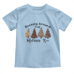 Christmas African American Baby Shirt Rocking Around The Melanin Tree Xmas Tree TS11 Light Blue Print Your Wear