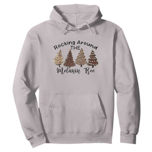 Christmas African American Hoodie Rocking Around The Melanin Tree Xmas Tree TS11 Ice Gray Print Your Wear