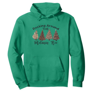 Christmas African American Hoodie Rocking Around The Melanin Tree Xmas Tree TS11 Irish Green Print Your Wear