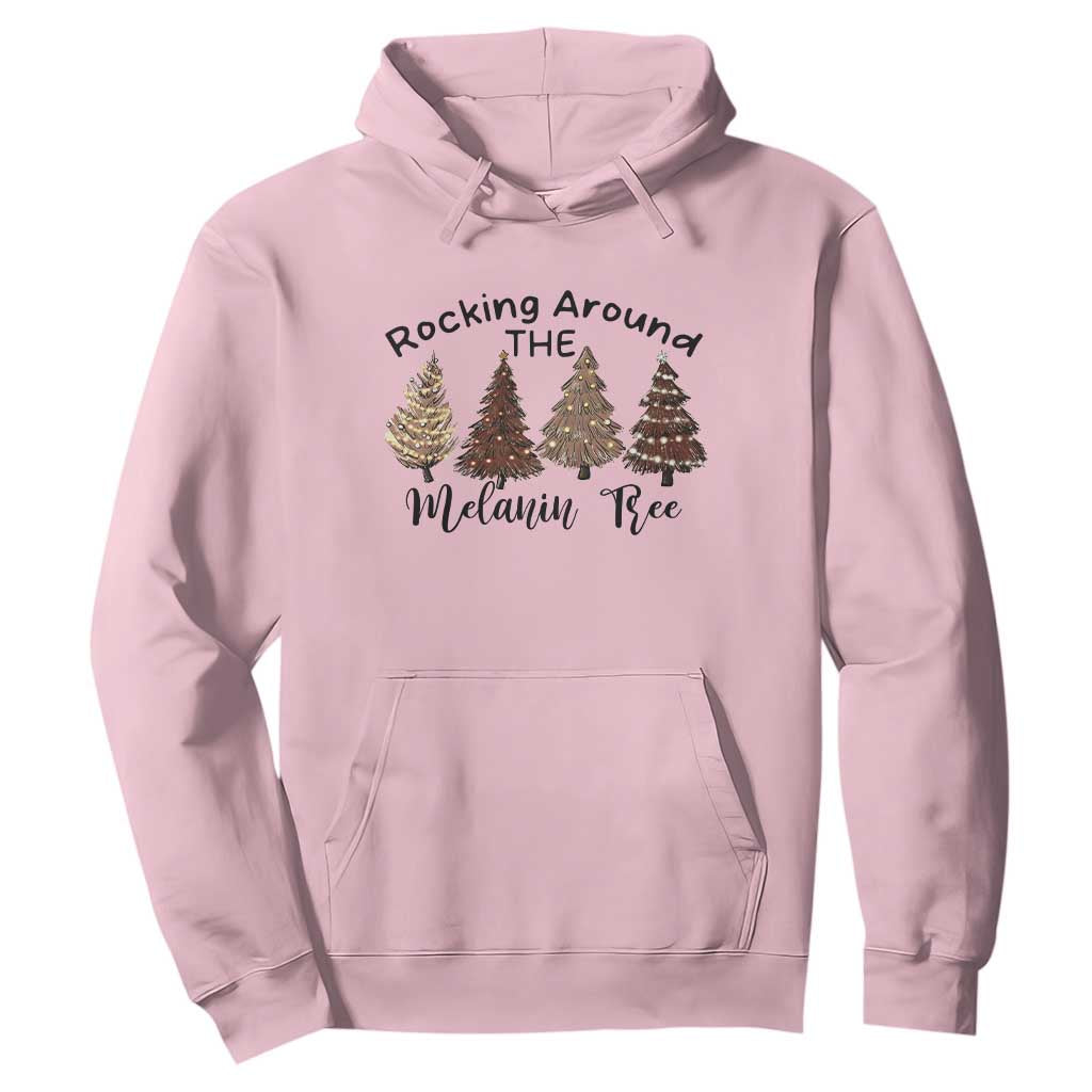 Christmas African American Hoodie Rocking Around The Melanin Tree Xmas Tree TS11 Light Pink Print Your Wear