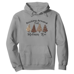 Christmas African American Hoodie Rocking Around The Melanin Tree Xmas Tree TS11 Sport Gray Print Your Wear
