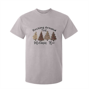 Christmas African American T Shirt For Kid Rocking Around The Melanin Tree Xmas Tree TS11 Ice Gray Print Your Wear