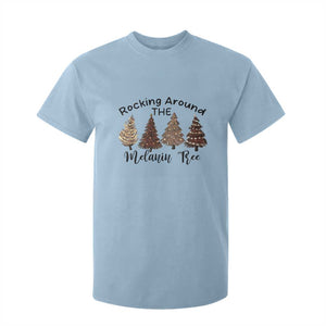 Christmas African American T Shirt For Kid Rocking Around The Melanin Tree Xmas Tree TS11 Light Blue Print Your Wear