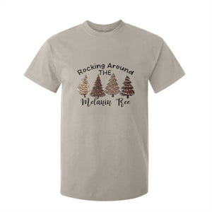 Christmas African American T Shirt For Kid Rocking Around The Melanin Tree Xmas Tree TS11 Sand Print Your Wear