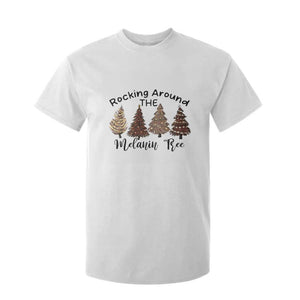 Christmas African American T Shirt For Kid Rocking Around The Melanin Tree Xmas Tree TS11 White Print Your Wear
