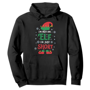 Funny Christmas Elf Hoodie I'm Not An Elf I'm Just Short Snowflakes TS11 Black Print Your Wear