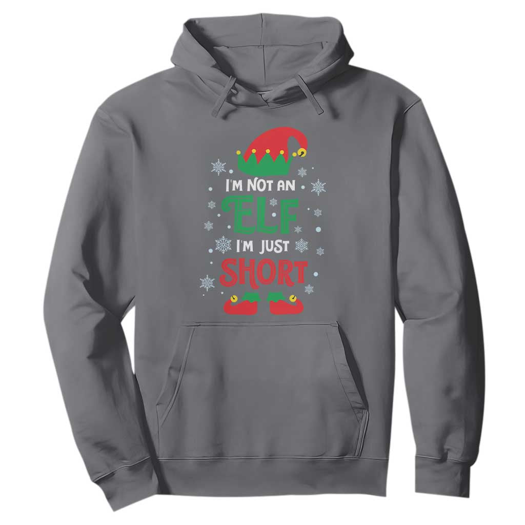 Funny Christmas Elf Hoodie I'm Not An Elf I'm Just Short Snowflakes TS11 Charcoal Print Your Wear
