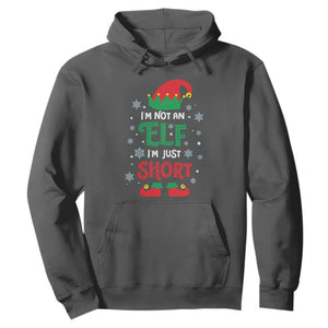 Funny Christmas Elf Hoodie I'm Not An Elf I'm Just Short Snowflakes TS11 Dark Heather Print Your Wear
