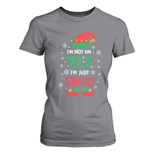 Funny Christmas Elf T Shirt For Women I'm Not An Elf I'm Just Short Snowflakes TS11 Charcoal Print Your Wear