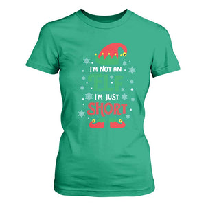 Funny Christmas Elf T Shirt For Women I'm Not An Elf I'm Just Short Snowflakes TS11 Irish Green Print Your Wear