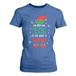 Funny Christmas Elf T Shirt For Women I'm Not An Elf I'm Just Short Snowflakes TS11 Royal Blue Print Your Wear