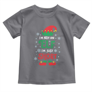 Funny Christmas Elf Toddler T Shirt I'm Not An Elf I'm Just Short Snowflakes TS11 Charcoal Print Your Wear