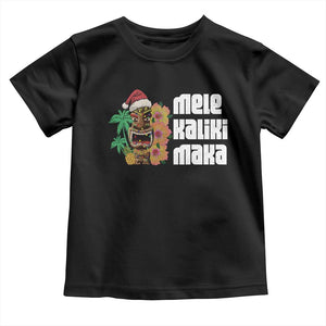 Christmas In Hawaii Baby Shirt Mele Kalikimaka Tiki Hibiscus Flower Santa Hat TS11 Black Print Your Wear