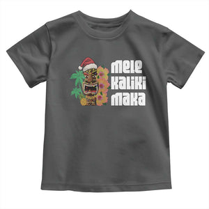 Christmas In Hawaii Baby Shirt Mele Kalikimaka Tiki Hibiscus Flower Santa Hat TS11 Dark Heather Print Your Wear