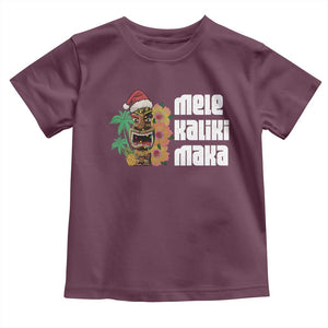 Christmas In Hawaii Baby Shirt Mele Kalikimaka Tiki Hibiscus Flower Santa Hat TS11 Maroon Print Your Wear