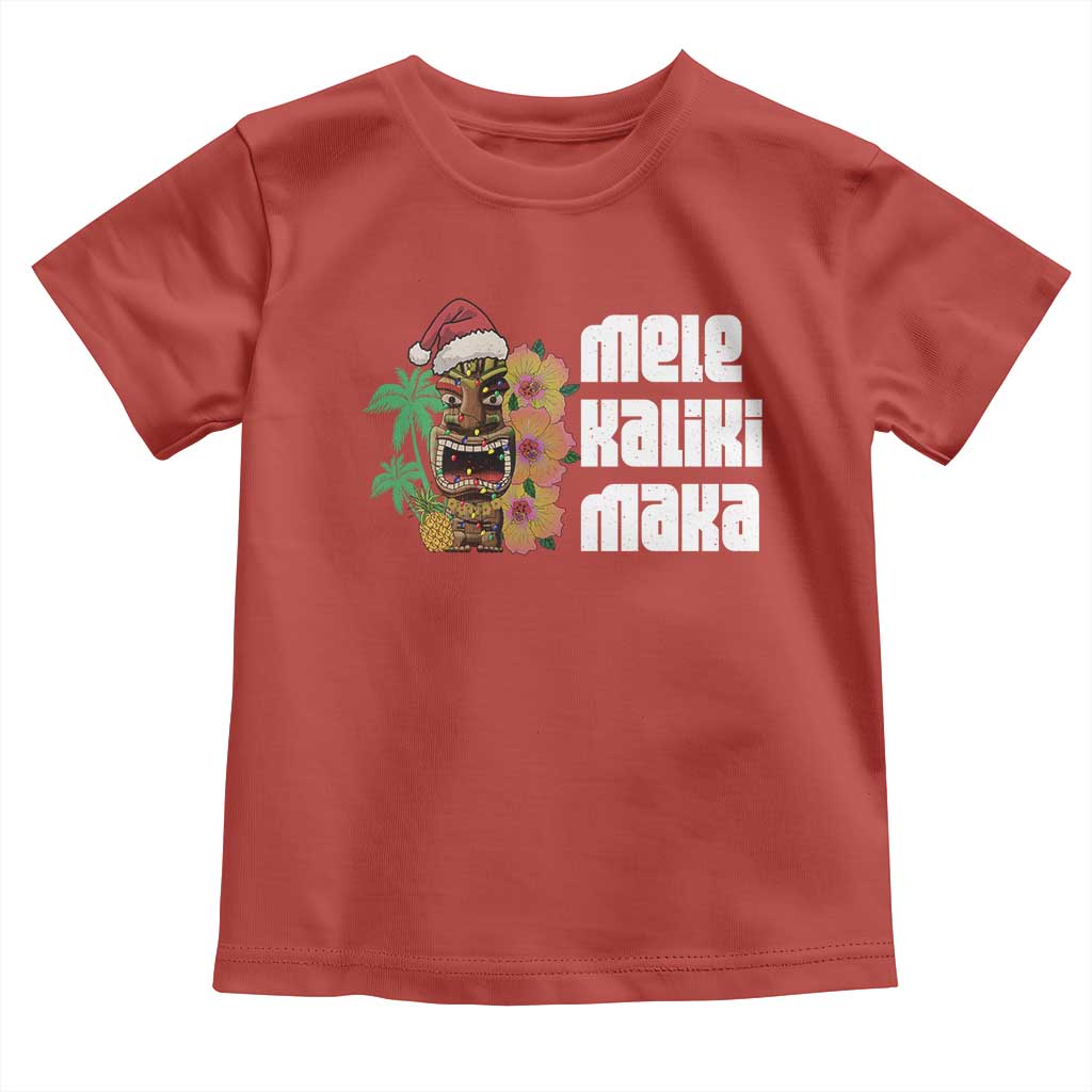 Christmas In Hawaii Baby Shirt Mele Kalikimaka Tiki Hibiscus Flower Santa Hat TS11 Red Print Your Wear