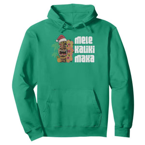 Christmas In Hawaii Hoodie Mele Kalikimaka Tiki Hibiscus Flower Santa Hat TS11 Irish Green Print Your Wear