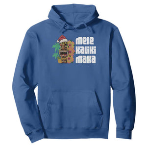 Christmas In Hawaii Hoodie Mele Kalikimaka Tiki Hibiscus Flower Santa Hat TS11 Royal Blue Print Your Wear