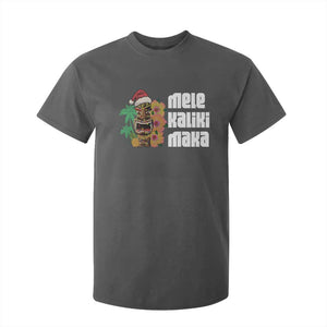 Christmas In Hawaii T Shirt For Kid Mele Kalikimaka Tiki Hibiscus Flower Santa Hat TS11 Dark Heather Print Your Wear