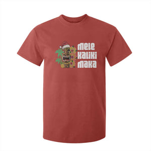 Christmas In Hawaii T Shirt For Kid Mele Kalikimaka Tiki Hibiscus Flower Santa Hat TS11 Red Print Your Wear