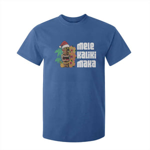 Christmas In Hawaii T Shirt For Kid Mele Kalikimaka Tiki Hibiscus Flower Santa Hat TS11 Royal Blue Print Your Wear