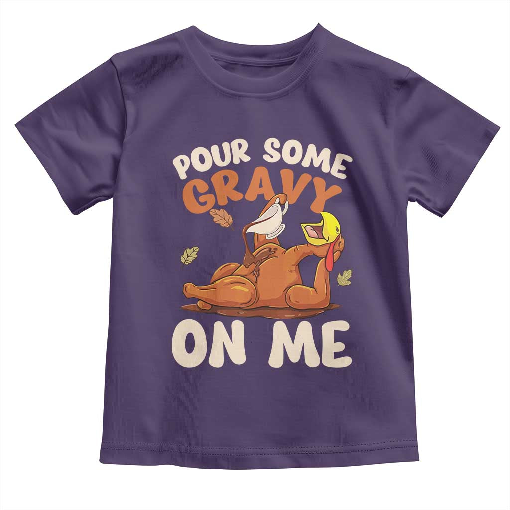 Funny Thanksgiving Turkey Baby Shirt Pour Some Gravy On Me TS11 Purple Print Your Wear