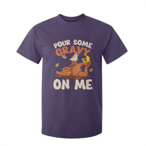 Funny Thanksgiving Turkey T Shirt For Kid Pour Some Gravy On Me TS11 Purple Print Your Wear