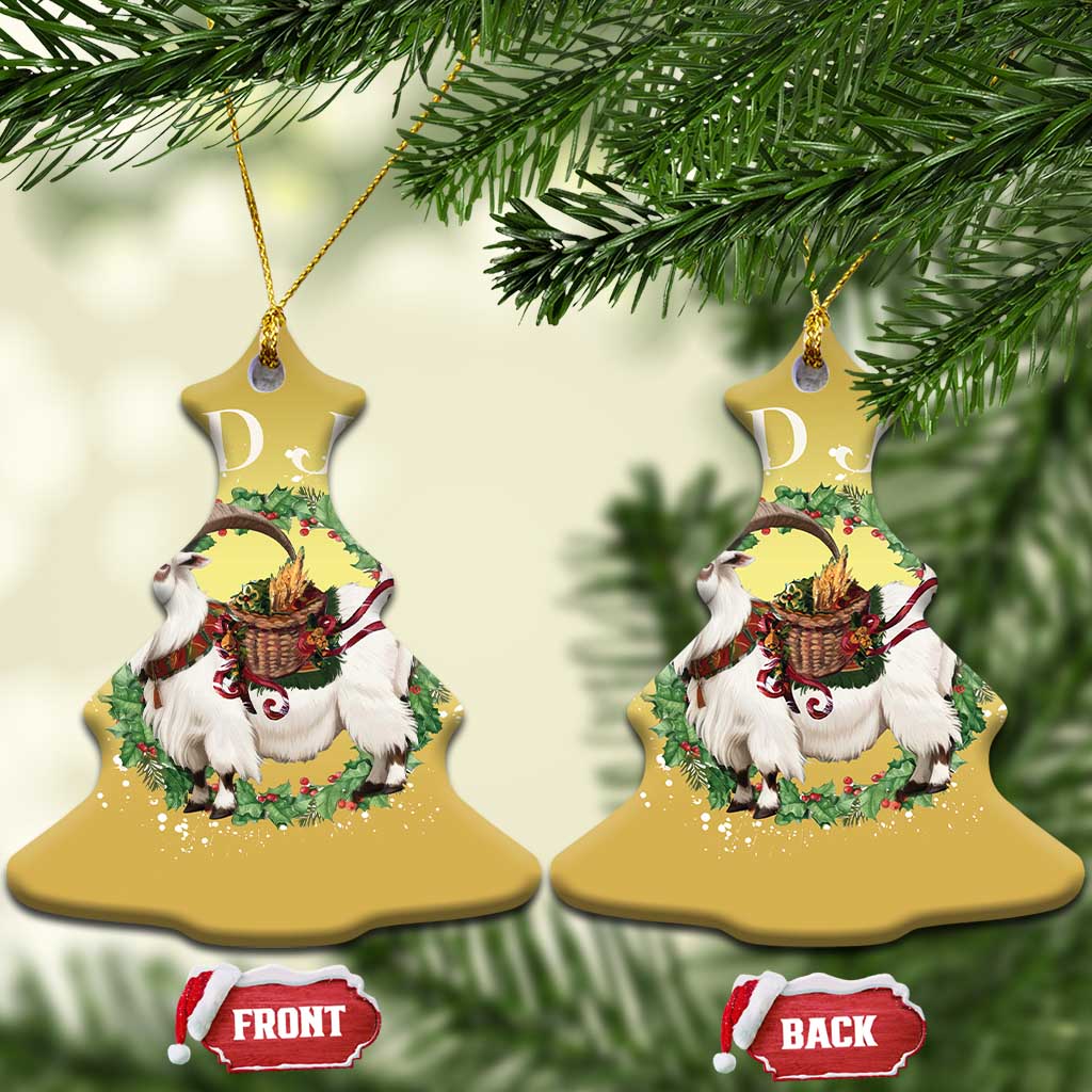 God Jul Christmas Ornament Yule Goat Xmas Wreath Winter Solstice TS11 Christmas Tree Gold Print Your Wear