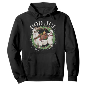God Jul Hoodie Yule Goat Christmas Wreath Winter Solstice TS11 Black Print Your Wear