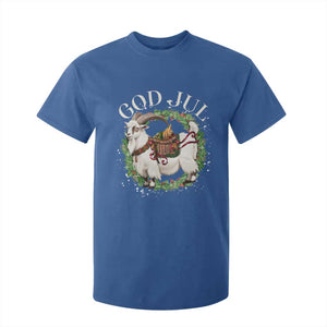 God Jul T Shirt For Kid Yule Goat Christmas Wreath Winter Solstice TS11 Royal Blue Print Your Wear
