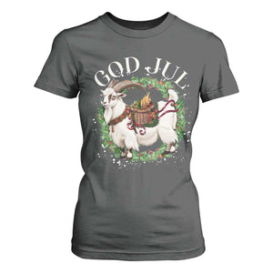 God Jul T Shirt For Women Yule Goat Christmas Wreath Winter Solstice TS11 Dark Heather Print Your Wear