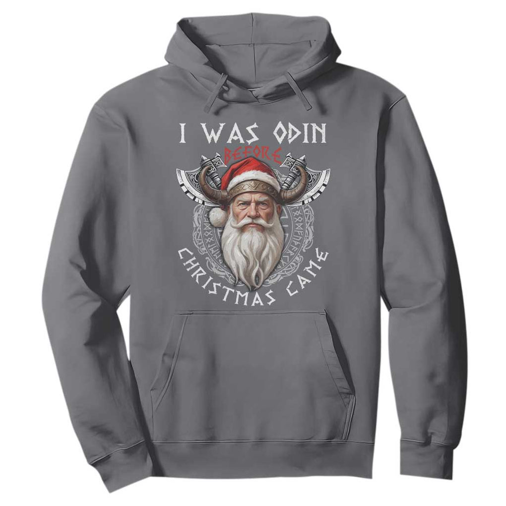 Christmas Viking Hoodie I Was Odin Before Christmas Came Santa Viking Warriors Xmas TS11 Charcoal Print Your Wear