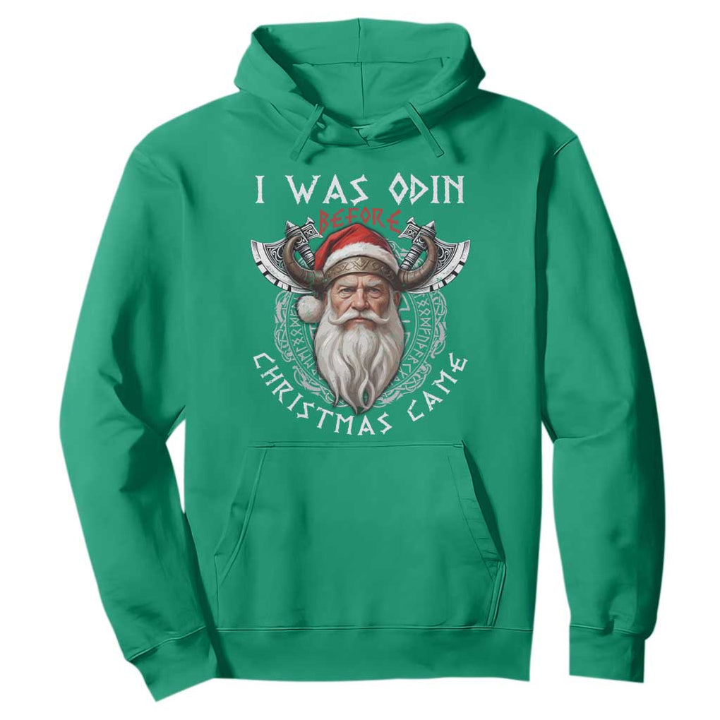 Christmas Viking Hoodie I Was Odin Before Christmas Came Santa Viking Warriors Xmas TS11 Irish Green Print Your Wear