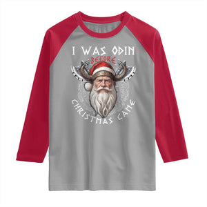 Christmas Viking Raglan Shirt I Was Odin Before Christmas Came Santa Viking Warriors Xmas TS11 Sport Gray Red Print Your Wear