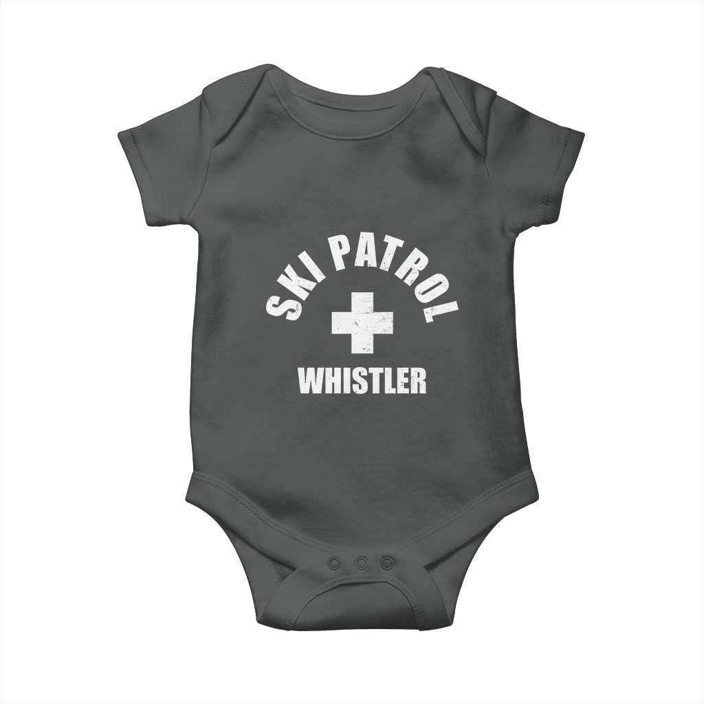 Ski Patrol Whistler Baby Onesie Winter Slopes Skiing Snowboarding TS11 Dark Heather Print Your Wear