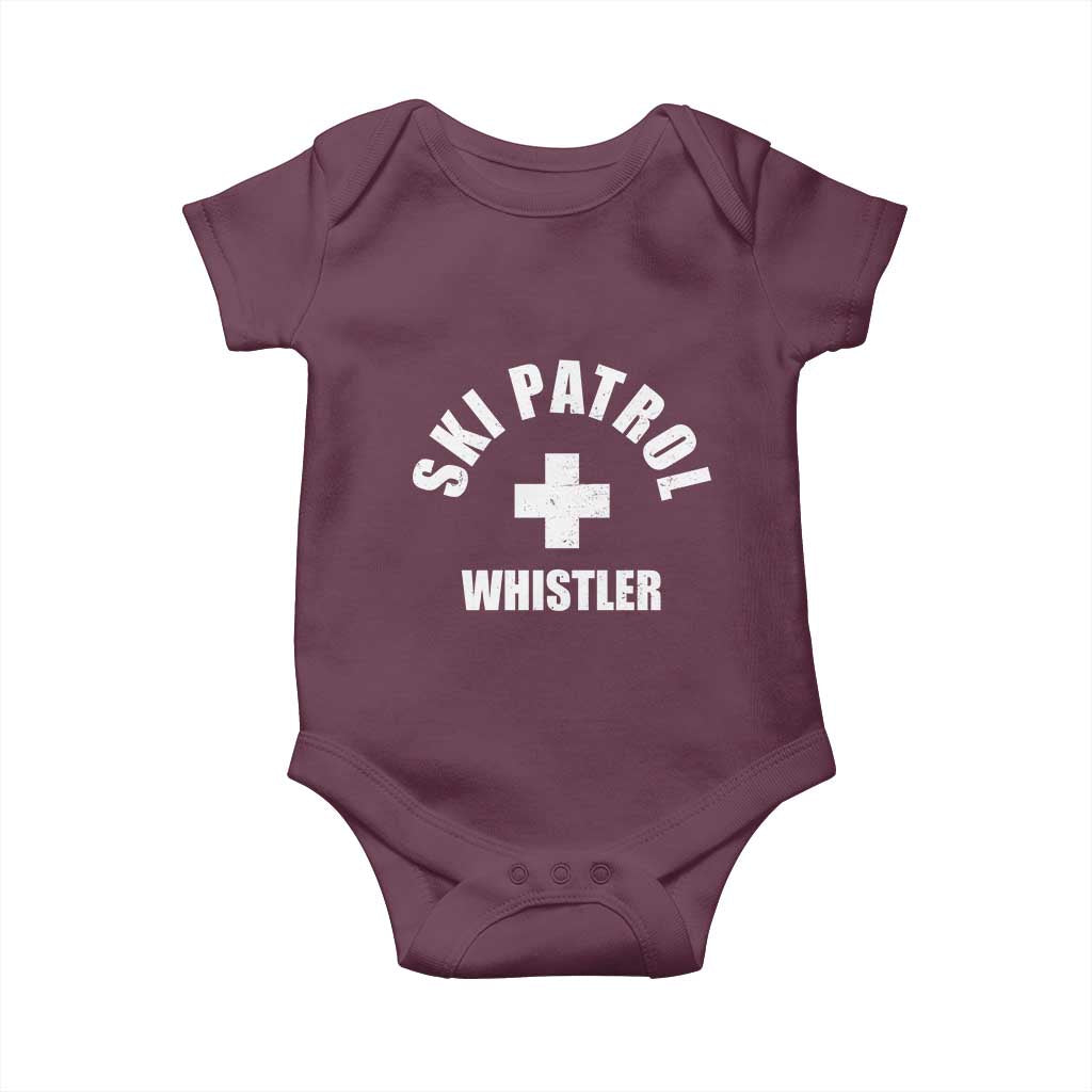 Ski Patrol Whistler Baby Onesie Winter Slopes Skiing Snowboarding TS11 Maroon Print Your Wear