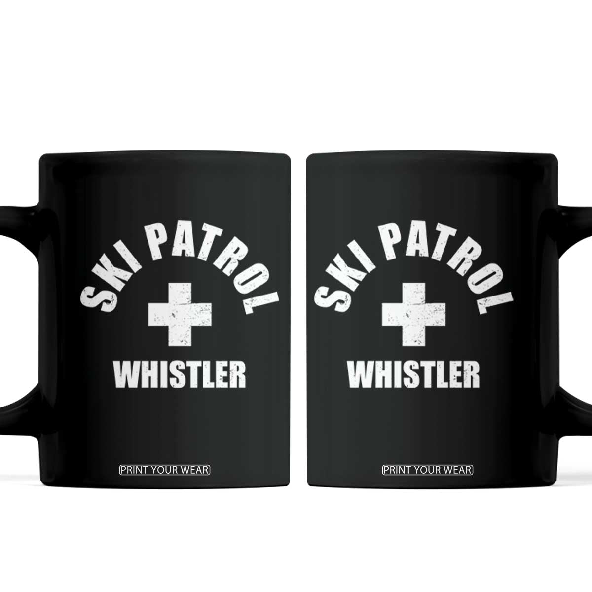 Ski Patrol Whistler Coffee Mug Winter Slopes Skiing Snowboarding TS11 Black Print Your Wear
